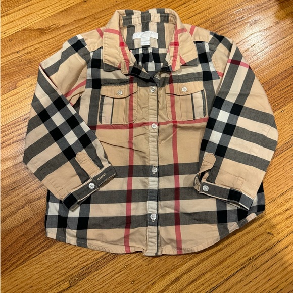 Burberry Boy Nova Check Long Sleeve Button Down Shirt Kids - Picture 1 of 5